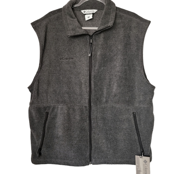 Columbia Other - Columbia Sportswear Men's Dark Gray Fleece Zip-Up Vest Size XL